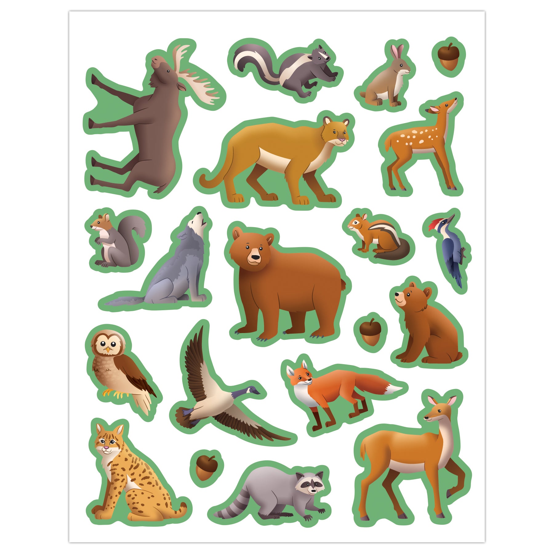 Woodland Animals Stickers, Pack of 120