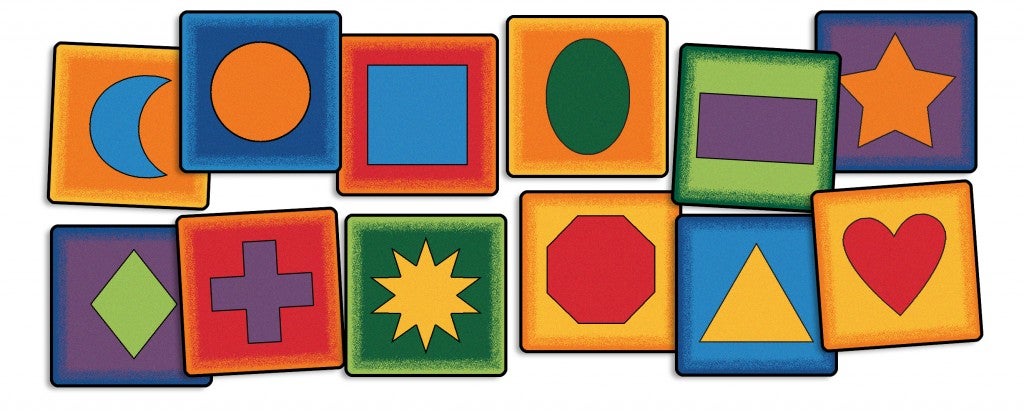Simple Shapes Seating - 16in Squares Kit - Set of 12  - Multi