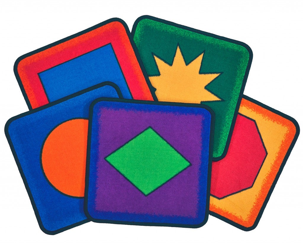 Simple Shapes Seating - 16in Squares Kit - Set of 12  - Multi
