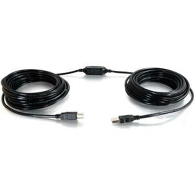 Cables to Go - C2G 38998 USB 2.0 a to B Active Cable with Center Booster - 12m, Black