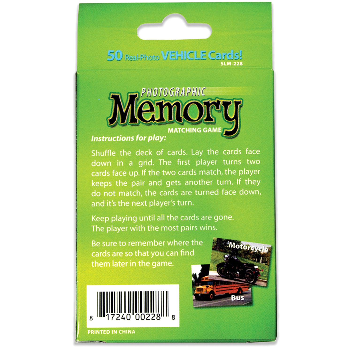 Photographic Memory Matching Game, Vehicles