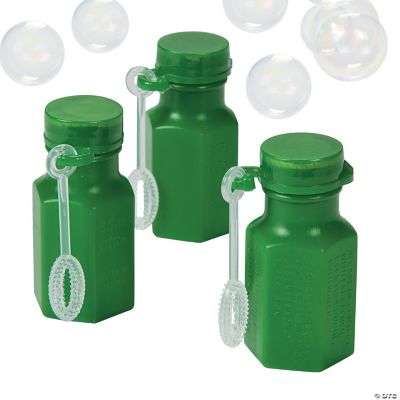 Green Hexagon Bubble Bottles - 48 Pieces