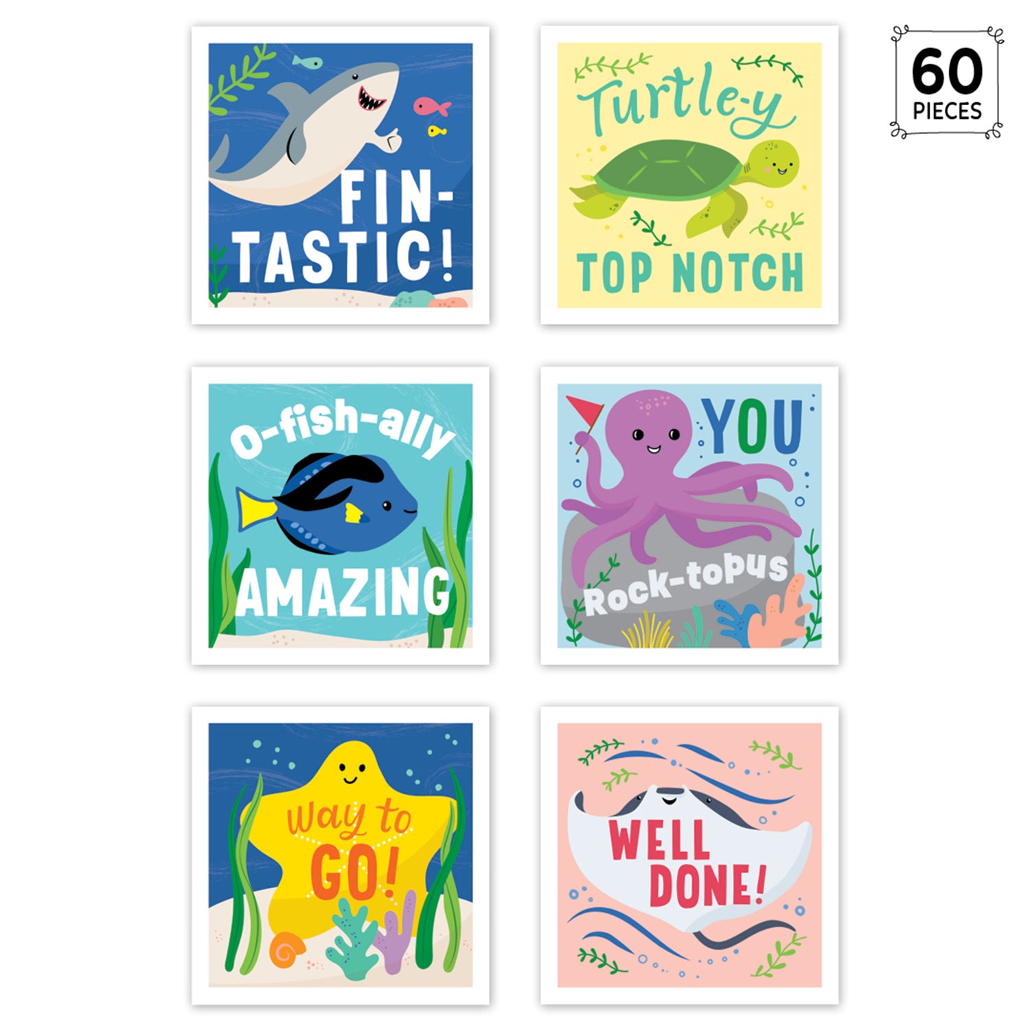 Sea Friends Reward Stickers, Pack of 60
