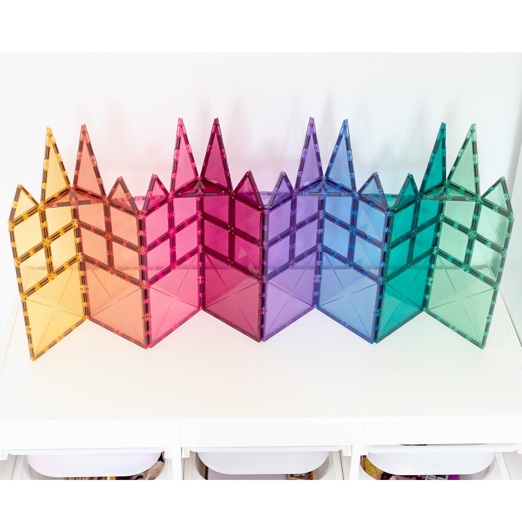 Magnetic Tiles Pastel Starter Pack, 64 Pieces