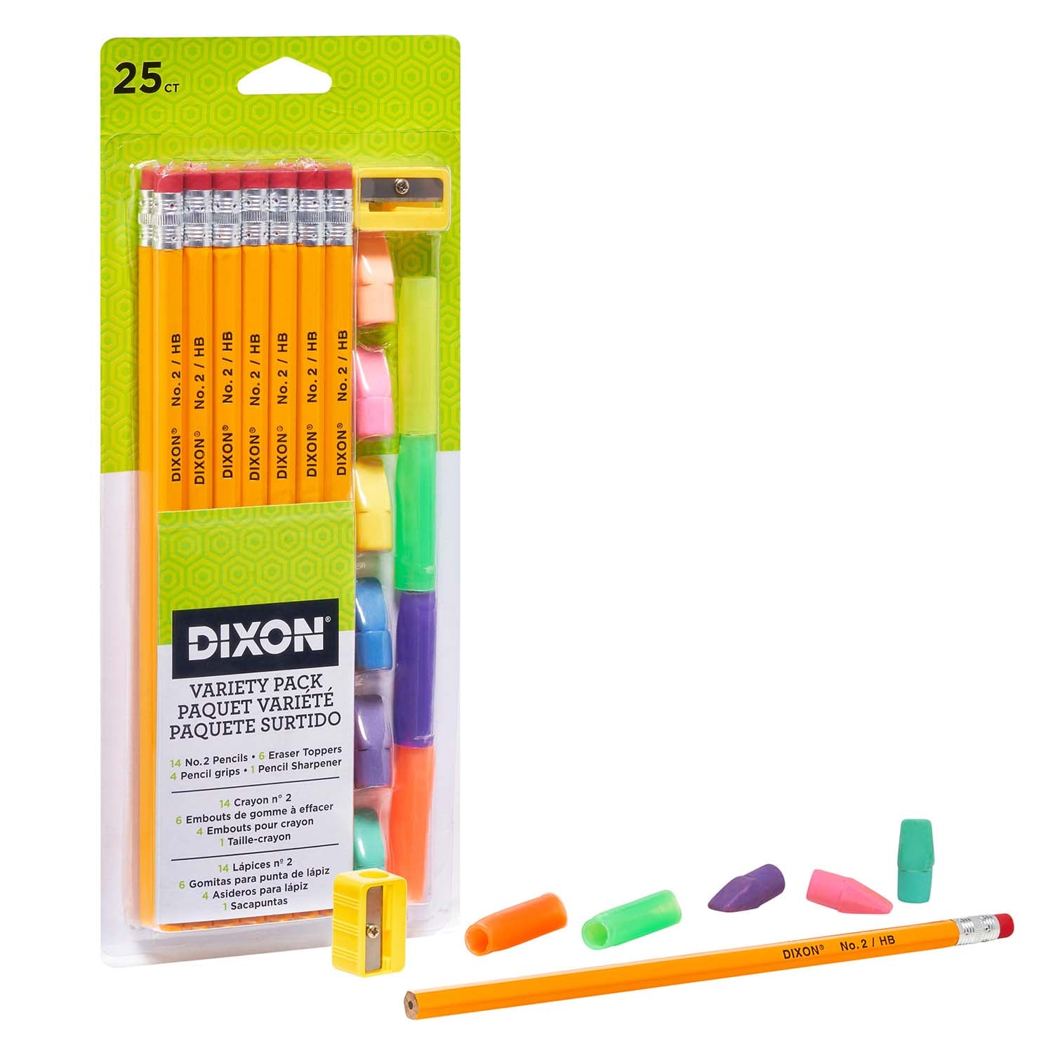 Variety Pack, #2 Pencils, Erasers, Pencil Grips