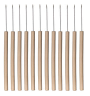Teasing Needle, Wood Handle, Straight Tip. Pack 12.