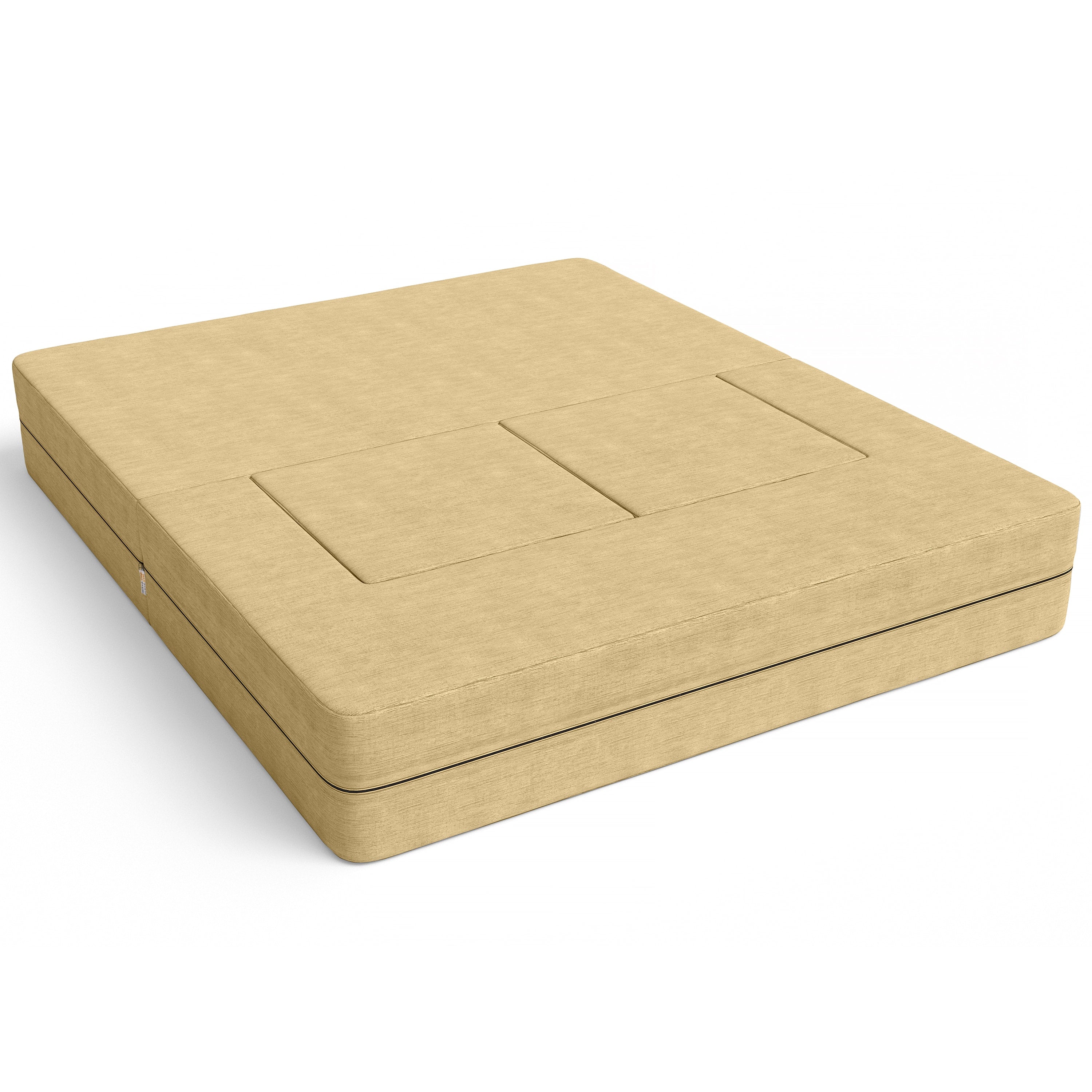 Jaxx Zipline Convertible Sleeper Loveseat & Ottomans, Textured Microvelvet - Ice