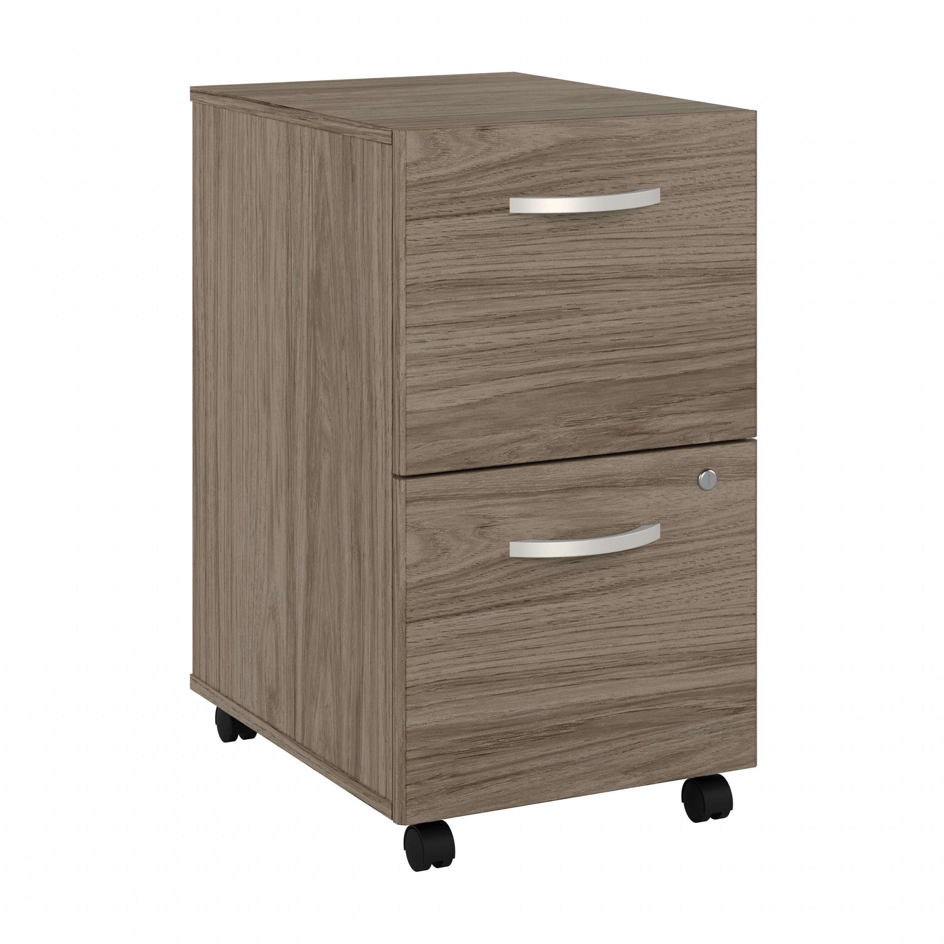 Bush Business Furniture Studio C 2 Drawer Mobile File Cabinet in Modern Hickory - 15.71" Width x 20.2" Depth x 27.79" Height