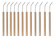 Teasing Needle, Wood Handle, Bent Tip. Case is 12 dozen.