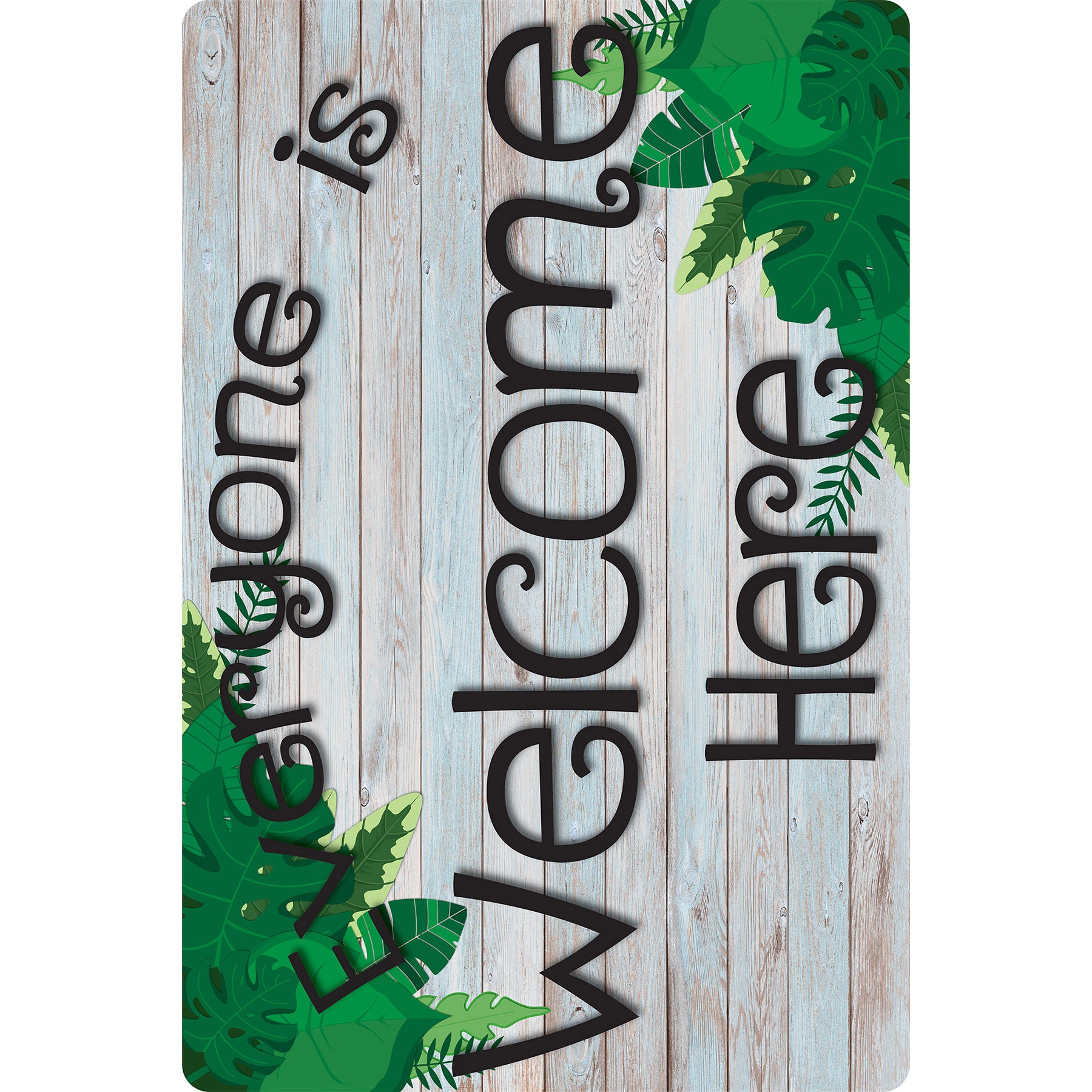 Computer Mouse Pad, 8" x 10", Everyone is Welcome Here, Beech Wood, Greenery