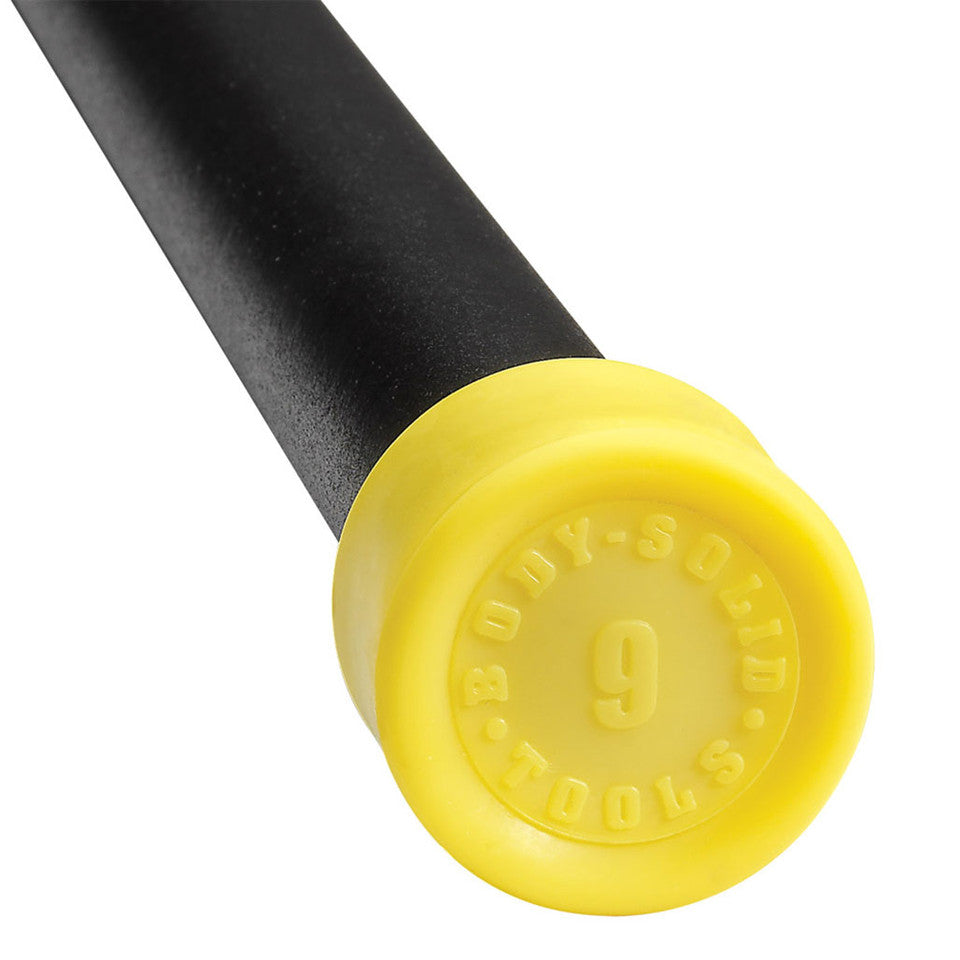 9Lb Yellow Padded Weighted Bar - Grip Diameter 1.05"