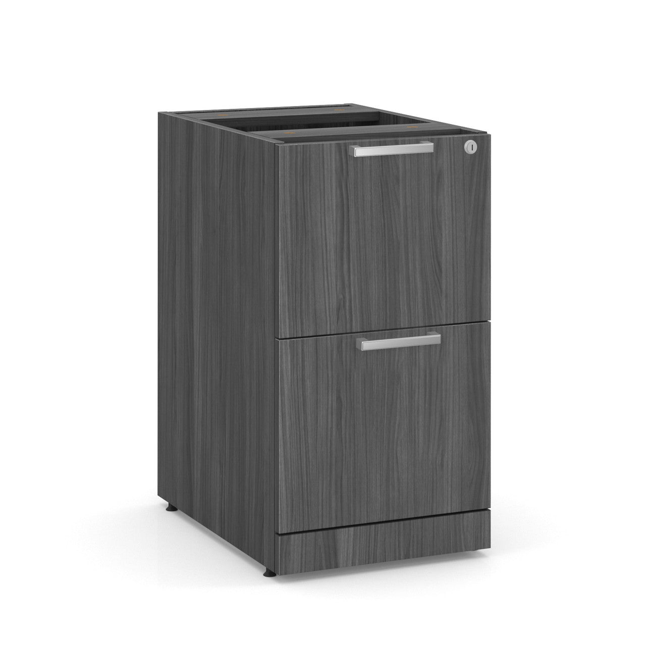 OfficeSource Laminate 2 Drawer Deluxe Full Pedestal - File/File - 22"D - Coastal Gray