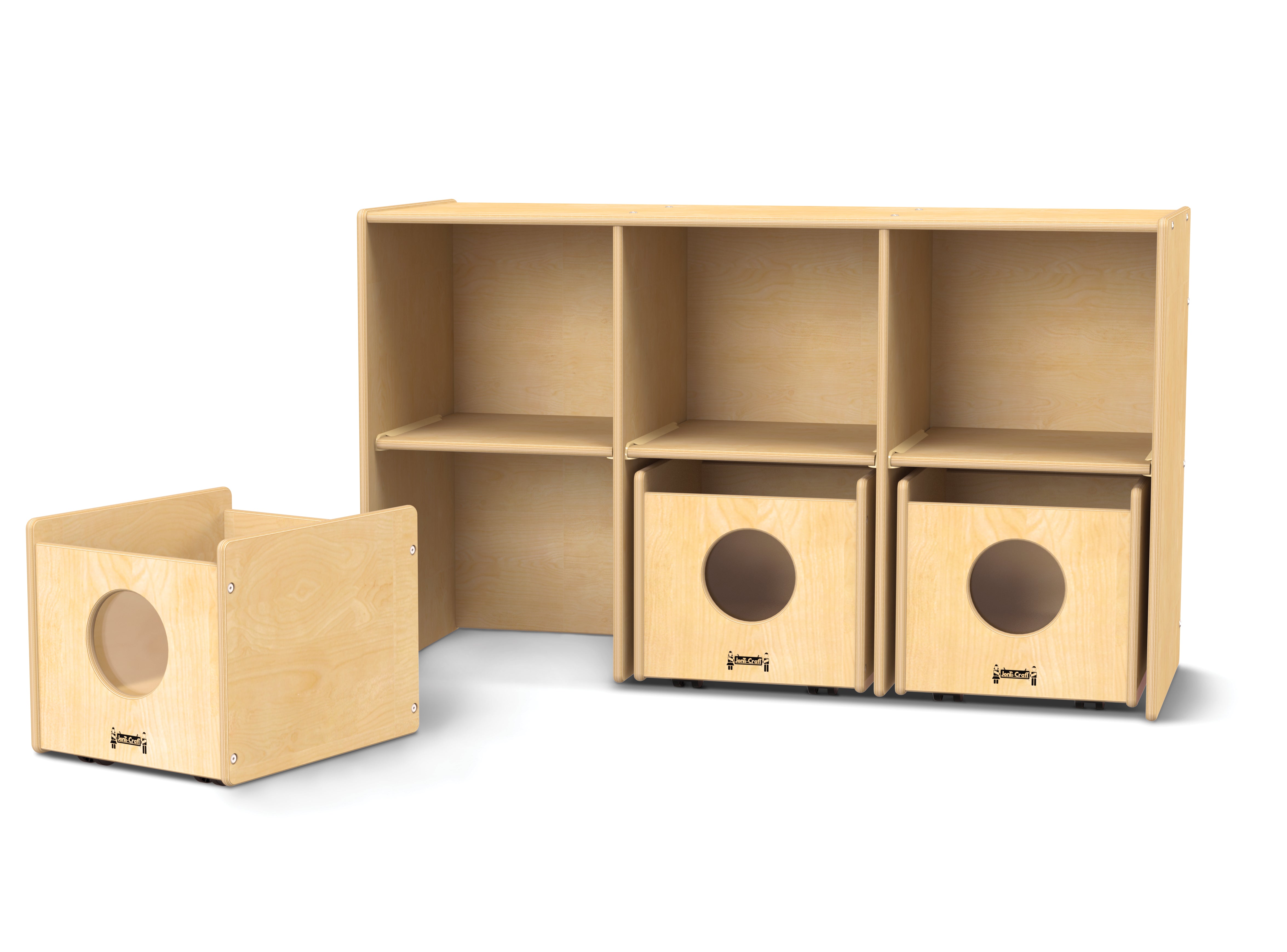 Jonti-Craft® See-n-Wheel Shelf with Bins