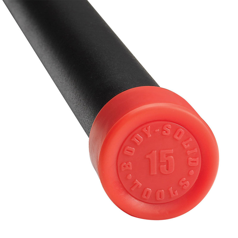 15Lb Red Padded Weighted Bar - Grip Diameter 1.20"