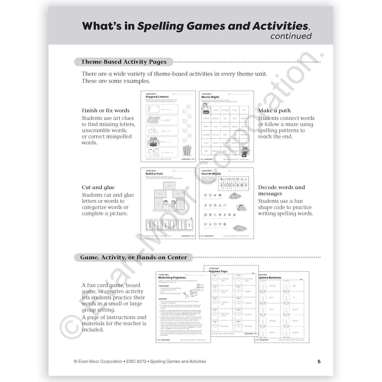 Spelling Games and Activities, Grade 2
