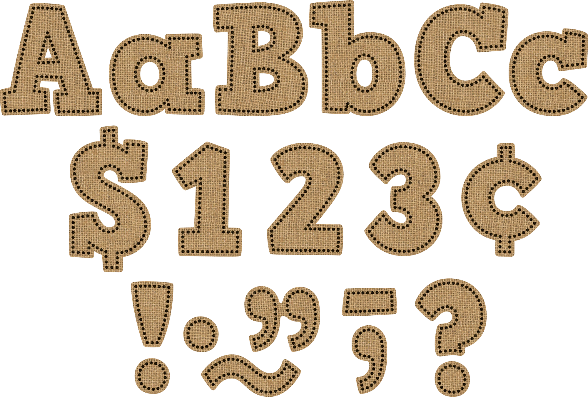 Burlap Bold Block 4" Letters Combo Pack
