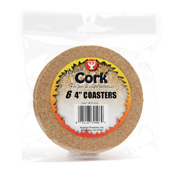 Cork Coasters - 6/ 4" round