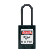 Black Dielectric Zenex™ Thermoplastic Safety Padlock, 1-3/8in (35mm) Wide with 1-1/2in (38mm) Tall Nylon Shackle, Non-Key Retaining