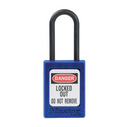 Blue Dielectric Zenex™ Thermoplastic Safety Padlock, 1-3/8in (35mm) Wide with 1-1/2in (38mm) Tall Nylon Shackle, Non-Key Retaining