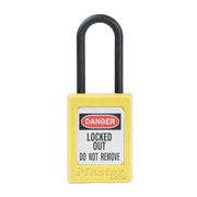 Yellow Dielectric Zenex™ Thermoplastic Safety Padlock, 1-3/8in (35mm) Wide with 1-1/2in (38mm) Tall Nylon Shackle, Non-Key Retaining