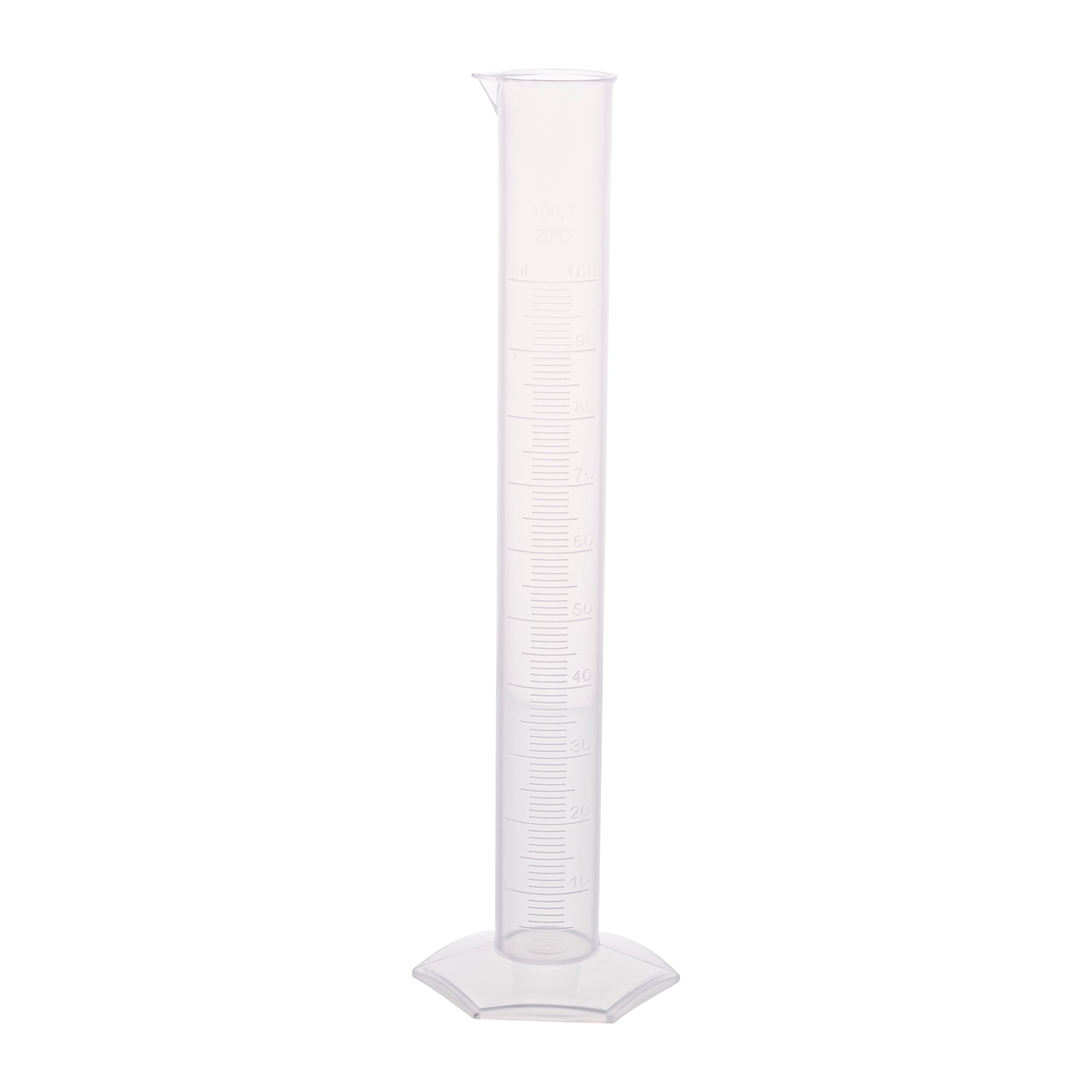 Polypropylene Measuring Cylinder, Hexagonal Base, 100ml, Pack of 12