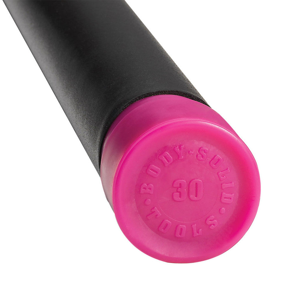30Lb Magenta Padded Weighted Bar - Grip Diameter 1.55"