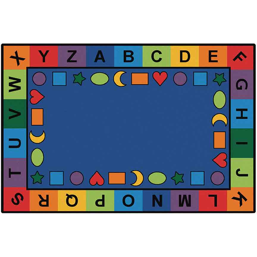 Classroom Shapes Seating Rug - 7ft 6in x 12ft - Rectangle - Blue