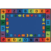 Classroom Shapes Seating Rug  - 4ft x 6ft - Rectangle - Blue