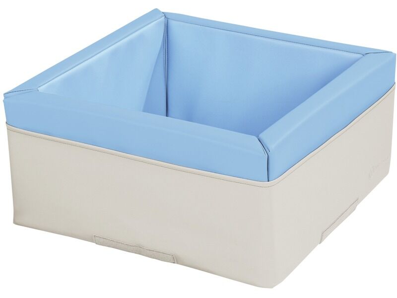 Mosaic Container - Light Blue/Ivory, 11.8"H