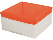 Mosaic Container - Orange/Ivory, 11.8"H