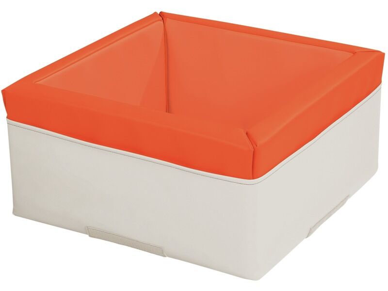 Mosaic Container - Orange/Ivory, 11.8"H