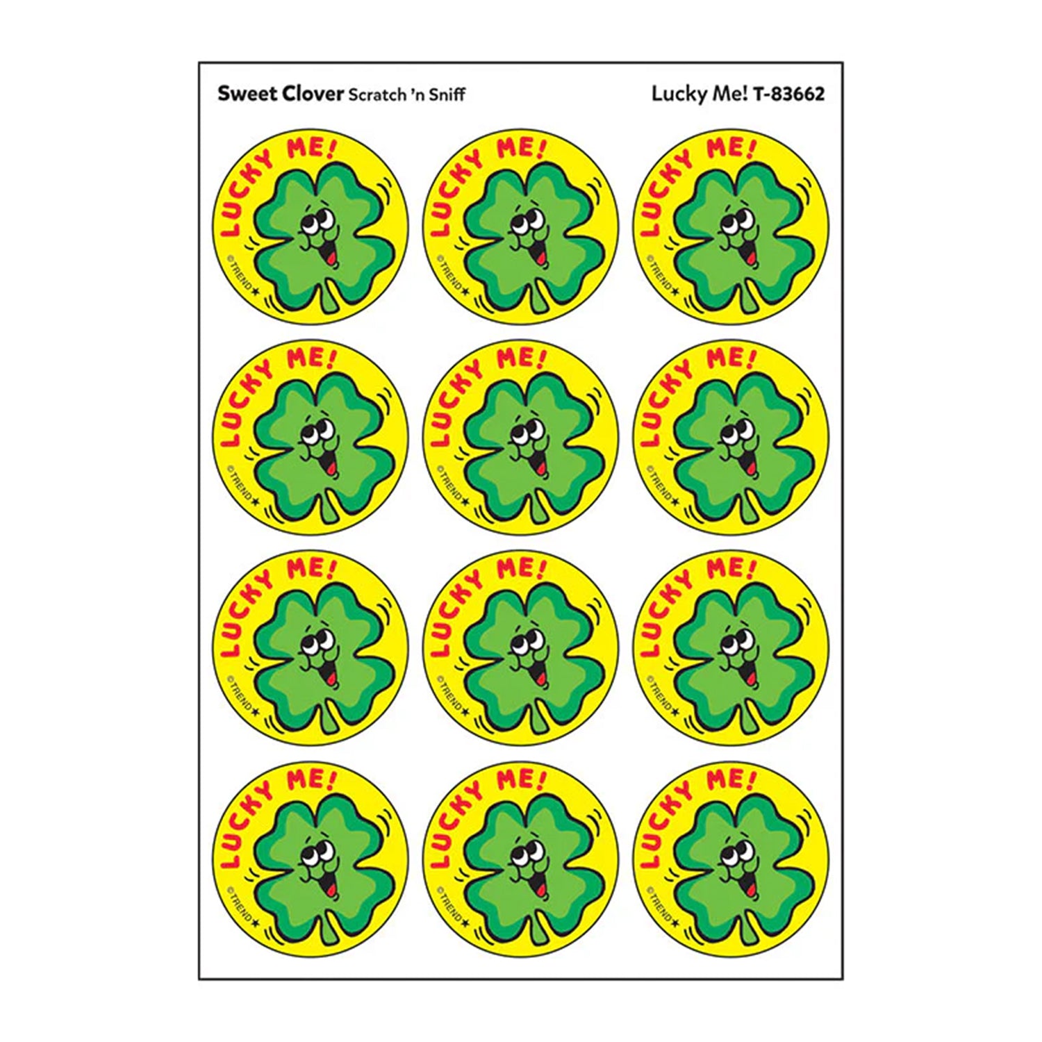 Lucky Me!/ Sweet Clover Scent Stickers, 24 Per Pack, 6 Packs