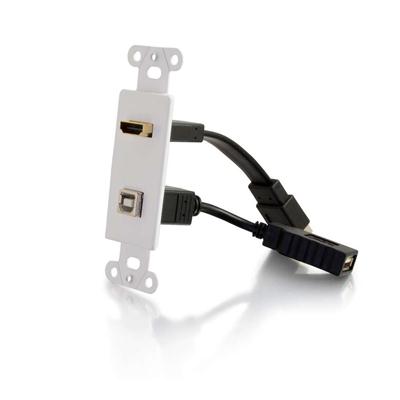 C2G HDMI and USB Pass Through Wall Plate - White