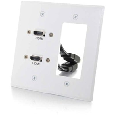 C2g 39708 Double Hdmi Plus Decora Wall Plate White