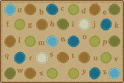 KIDSoft Alphabet Dots Literacy Seating Rug - 8ft x 12ft - Rectangle - Brown