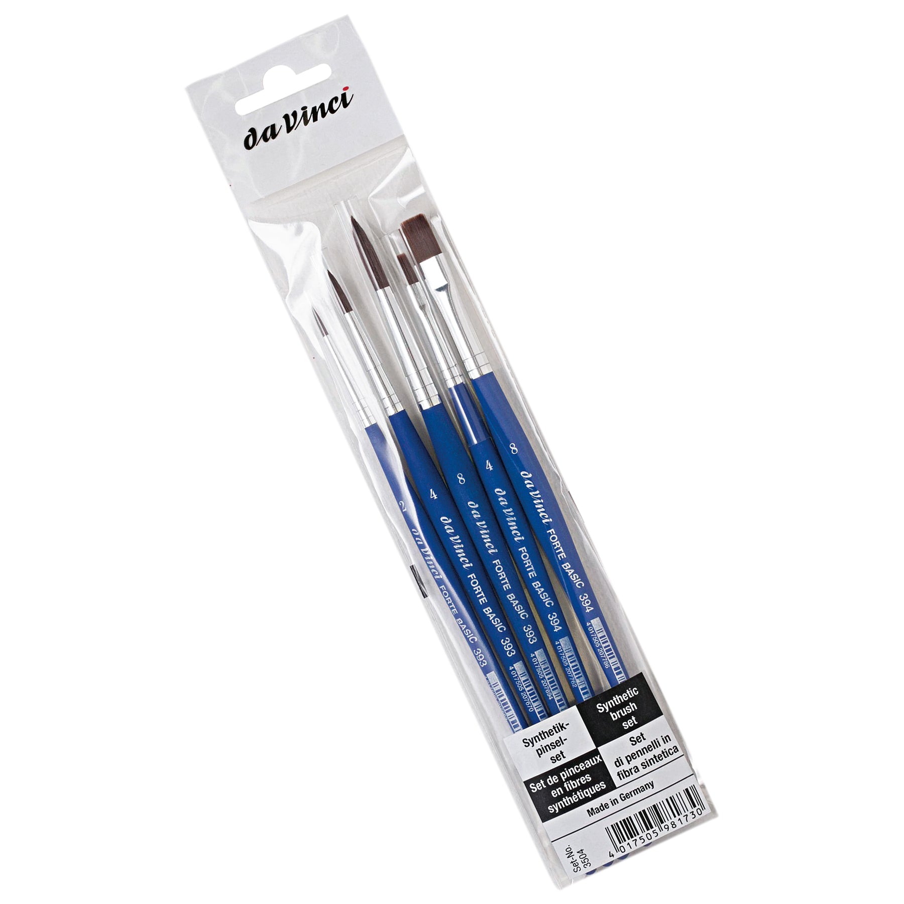 FORTE Basic Student Brush, Synthetic, Acrylic, Assorted, 5 Brush Set