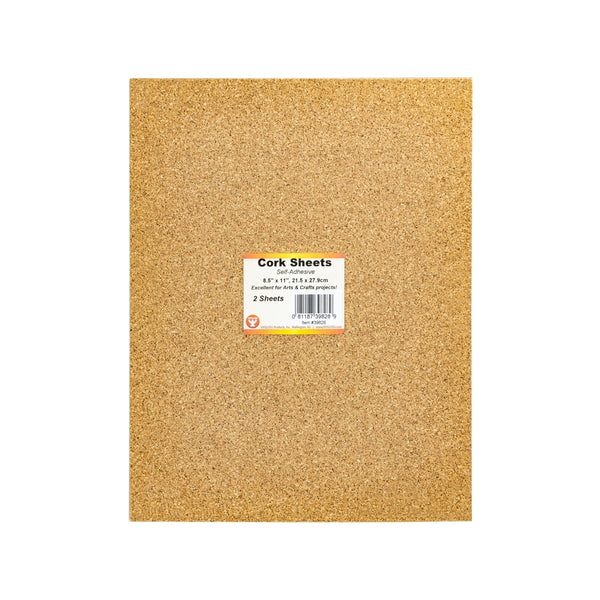 Cork Sheets - 2mm thick - Self-Adhesive - 2/ 8.5"x11"x1/16"