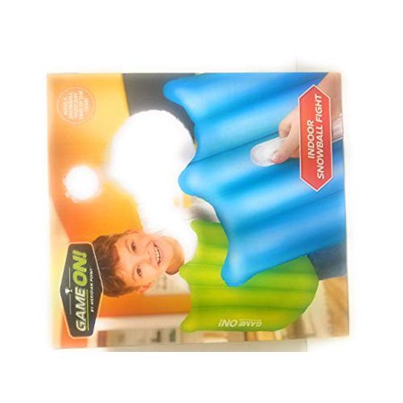 Game on Indoor Snowball Fight Set with Two Inflatable Shields and Six Snowballs. No Mess  No Slush  and Hours of Snowtime Playtime Fun in Complete Kit