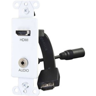 C2G 39872 HDMI & 3.5 Mm Audio Pass Through Decorative Wall Plate  White