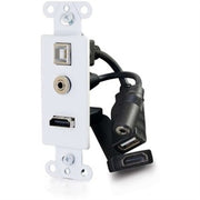 Hdmi®  USB and 3.5mm Audio Pass Through Decorative Wall Plate - White