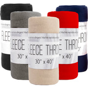 Fleece Kids Blanket 30" x 40" - 5 Assorted Colors - 24 in the Pack