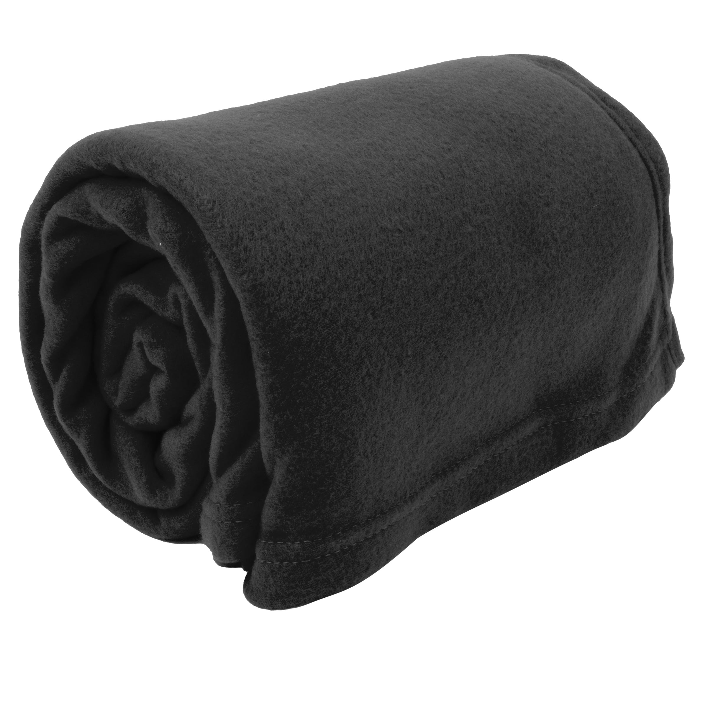 Twin Fleece Throw Blankets 80" x 60" - Black - 24 in the Pack