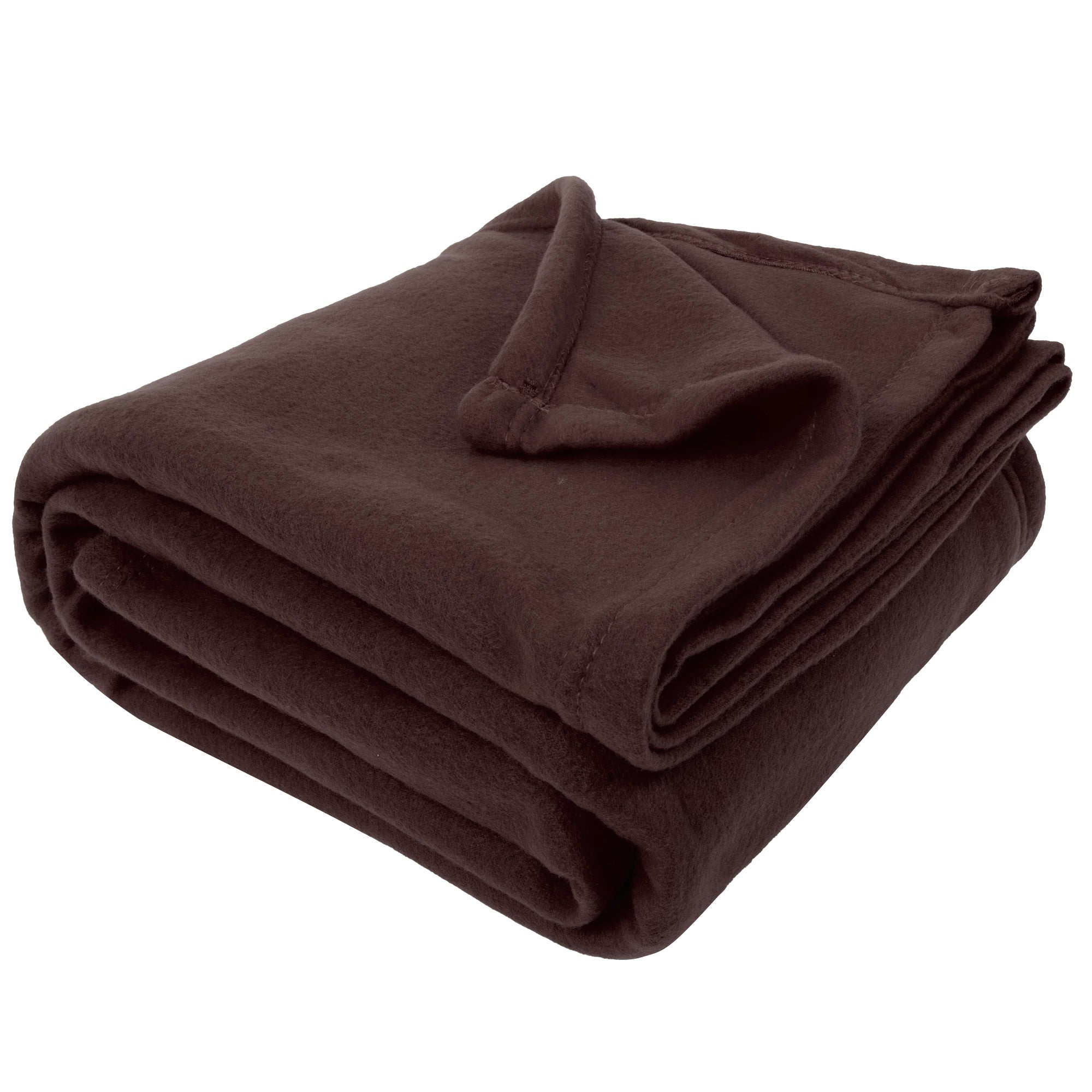Twin Fleece Throw Blankets 80" x 60" - Brown - 24 in the Pack