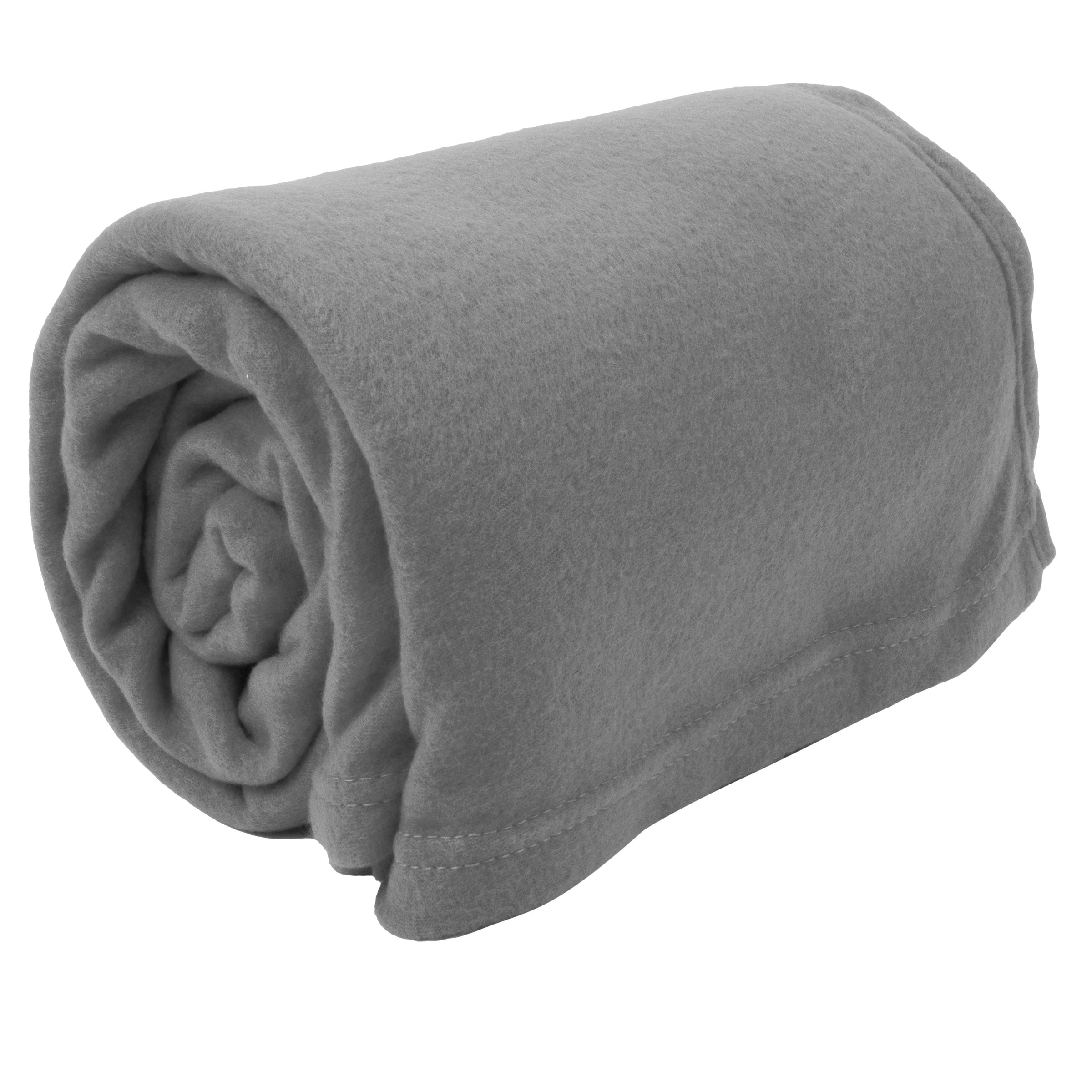 Twin Fleece Throw Blankets 80" x 60" - Grey - 24 in the Pack
