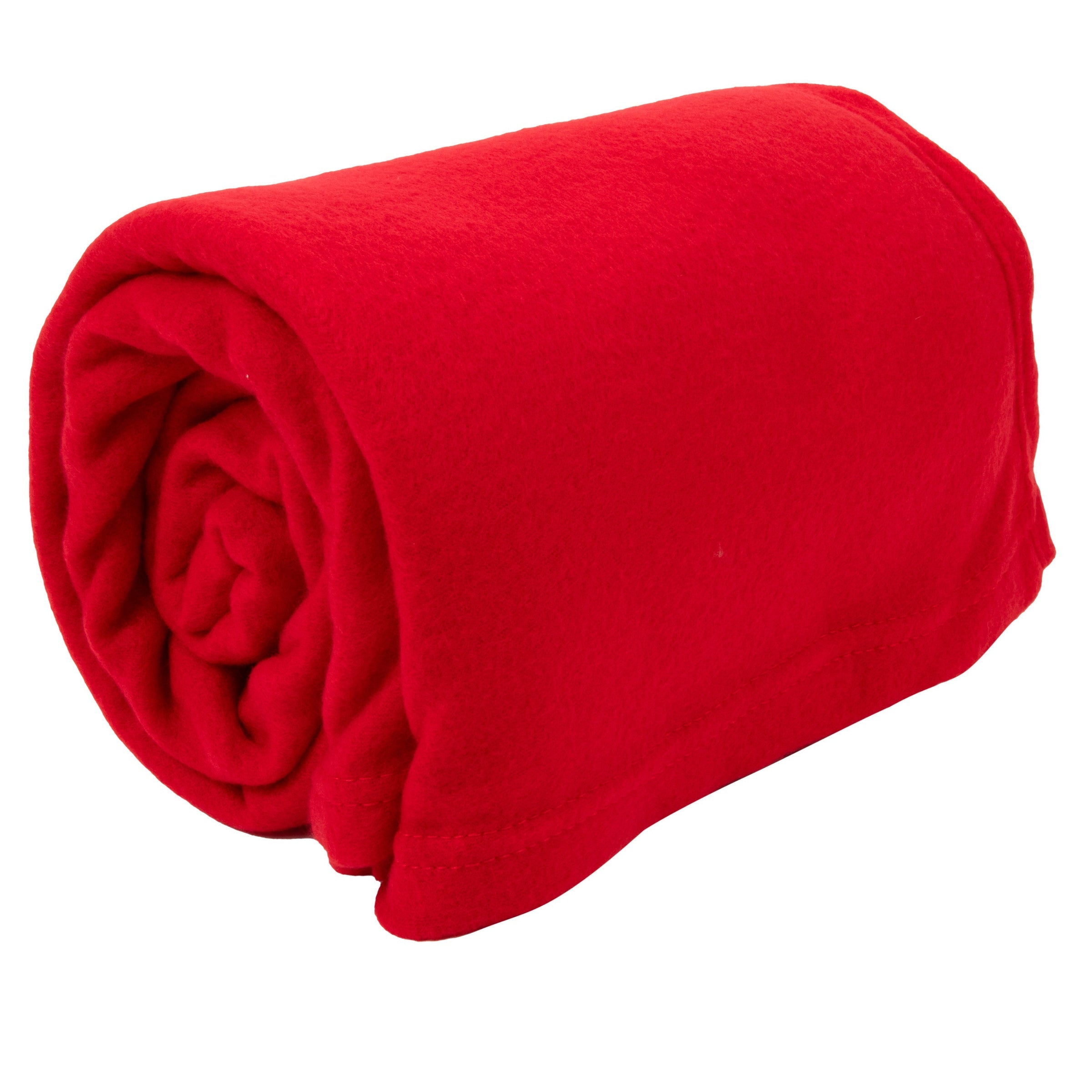 Twin Fleece Throw Blankets 80" x 60" - Red - 24 in the Pack