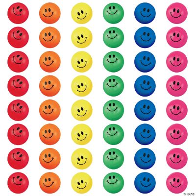 Smile Face Bouncing Balls - 48 Pieces