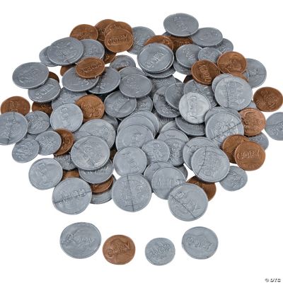 Plastic Play Coins - 144 Pieces