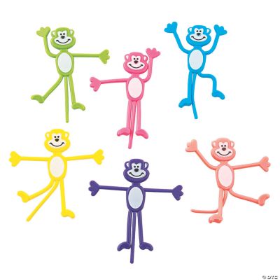 Bendable Neon Monkeys - 24 Pieces