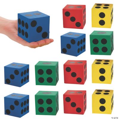 Foam Jumbo Playing Dice - 12 Pieces