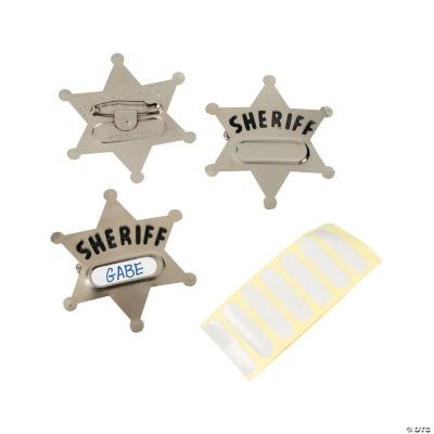 Metal Sheriff Badges - 12 Pieces